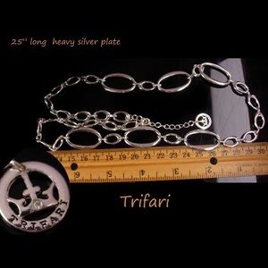 Crown Trifari Necklace - vintage silver adjustable